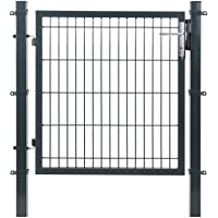 SONGMICS Puerta de malla de jardín Puerta de verja Acero galvanizado Sólido y estable Cerradura y llaves Puerta de…